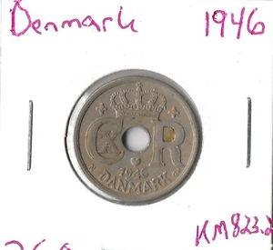 Coin Denmark 25 Øre 1946 KM823.2 - Picture 1 of 3