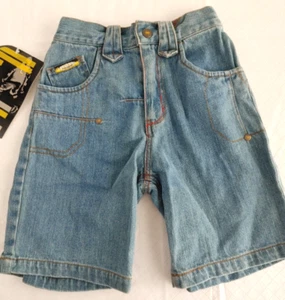 Chams Jeans Co Shorts Back Waist Elastic Snap Zip Fly Med Wash Blue 5 NEW #15811 - Picture 1 of 4