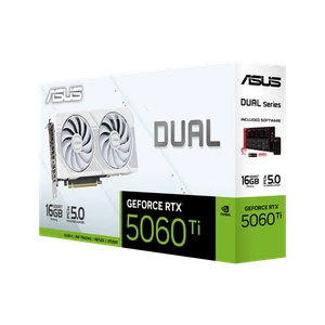 ASUS DUAL-RTX5060TI-16G-WHITE Graphics Card GeForce RTX 5060 Ti 16GB 28Gbp GDDR7 - Picture 1 of 14
