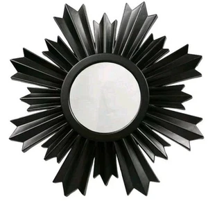 Kleiner Starburst Sunburst Spiegel schwarz Kunststoff Glas Home Office Geschenk 9,5x9,5 - Bild 1 von 18