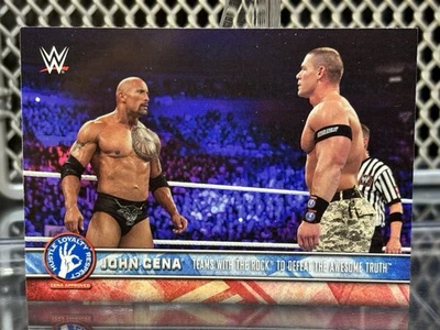 Tarjeta de lucha libre 2017 Topps Heritage WWE John Cena & The Rock Tribute Insert #28 Foto 1 de 4