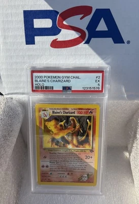 PSA 5 2000 Pokemon Blaine’s Charizard #2 (Gym Challenge) Holo Rare - Image 1 of 3