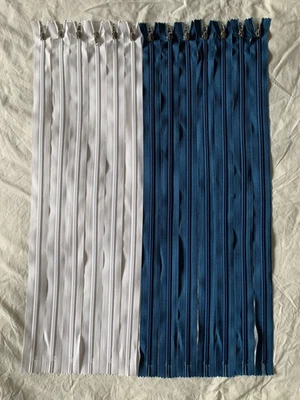 13 Reißverschlüsse 60 cm nicht teilbar Konvolut (17) Farbmix Reißverschluss NEU! - Bild 1 von 4