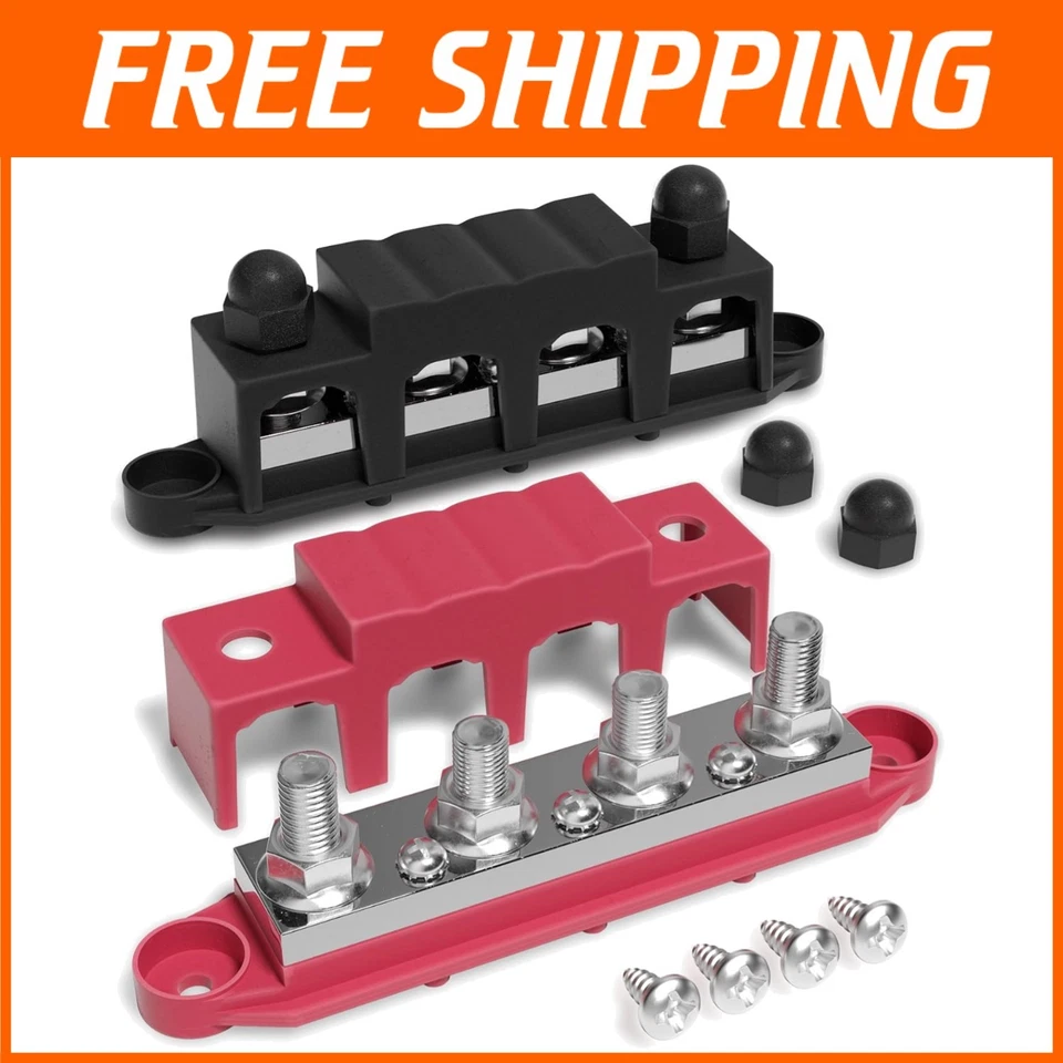 48V 400A Power Distribution Block for Car Boat - Red & Black - Image 1 of 4