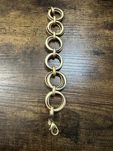 Premier Designs Bracelet Triple Linked Chain Gold Tone 8” Fast Free Shipping - Picture 1 of 4