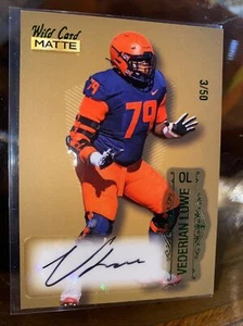 VEDERIAN LOWE 2022 WILD CARD Gold MATTE RC AUTO Green MB-A #3/50 Vikings Rare - Picture 1 of 4