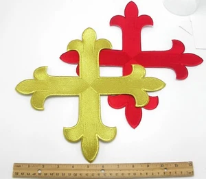 12" Cross Patch Equal Embroidered Applique Patch 12" x 12" (304mm) approx - Picture 1 of 3