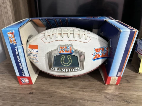 Super Bowl XLI Full Size Football & Super Bowl History Excellent Condition Cover