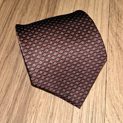 Галстук мужской Linea Uomo галстук с геометрическим узором 100% шелк ручная работа 58 дюймов - Изображение 1 из 4