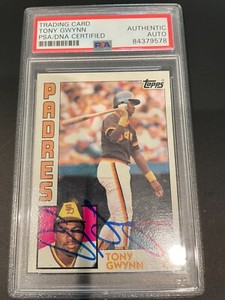 Tony Gwynn Signed 1984 Topps Card 2nd year Hall of Fame Padres PSA/DNA Auth