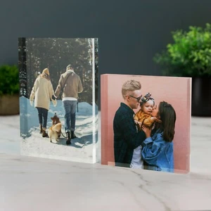 Personalised Photo Print Acrylic Block Plaque Your Image Printed Memory Block - Picture 1 of 7