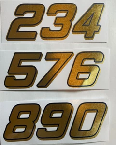 Discounted Brushed Gold W/ Blue Outline Brushed Gold Shadow #’s 2-9,0 R/c Box L2 - Picture 1 of 7