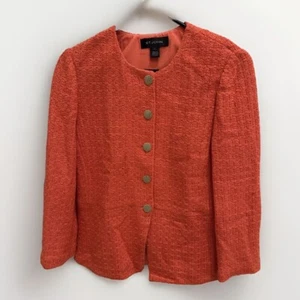 St. John Damen Tweed Koralle Orange Sakko Goldknöpfe Größe 4 - Bild 1 von 5