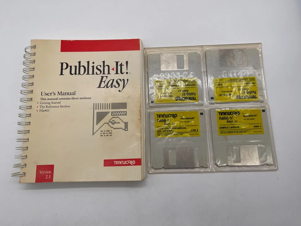 Timeworks Publish It! Easy Version 2.1 Macintosh User Manual + Original Disks - Image 1 of 4