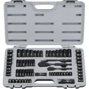 Stanley Socket Set 1/4" & 3/8" Drive Metric/SAE 69 Piece - Picture 1 of 3