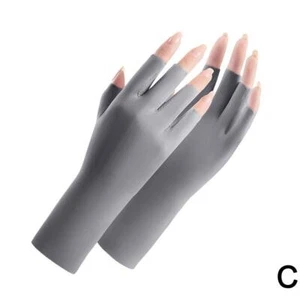 Women Fingerless Sun Protection Gloves Half Finger Anti-UV Sunscreen Gloves - Picture 1 of 13