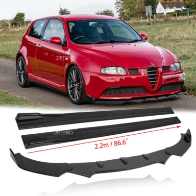 For Alfa Romeo Giulietta 147 Car Glossy Front Bumper Lip Splitter + Side Skirts - image 1 of 4