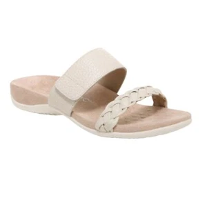 Vionic Jeanne geflochtene Ledersandalen Damengröße 11 beige bequem - Bild 1 von 9
