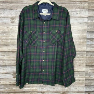 Camicia vintage John Blair multicolore a quadri camoscio flanella uomo XL manica lunga - Foto 1 di 6