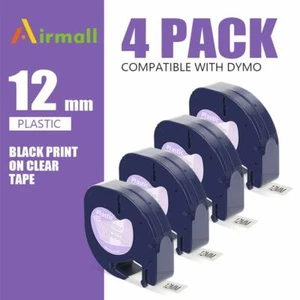 4 Stück 16952 12267 Ersatz DYMO LetraTag Mine Klar Kunststoff Etikettenband 12 mm LT - Bild 1 von 12