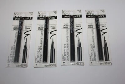 Wet n Wild Proline Felt Tip Eyeliner C875B Black Noir Lot Of 4 in Box - Image 1 of 2