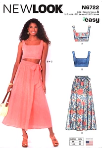 New Look 6722 ~ Bra Top ~ Wrap Skirt ~ RESORT WEAR ~ CUTE ~ Sizes 6~ 18 - Picture 1 of 4