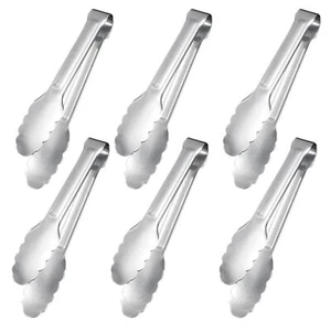 6 Stück 7 Zoll Edelstahl Servierzange kleine Buffet Zange zum Kochen Toast - Bild 1 von 7