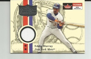 Eddie Murray    2001 Fleer Platinum  National Patch Time Game Used Card    Mets