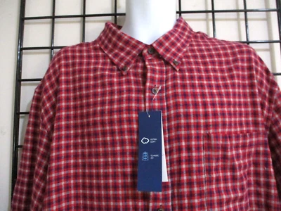 "NEW"  SADDLEBRED ==MENS 3XLT / XXXL TALL==RED BEIGE BLUE PLAID FLANNEL SHIRT - Image 1 of 4
