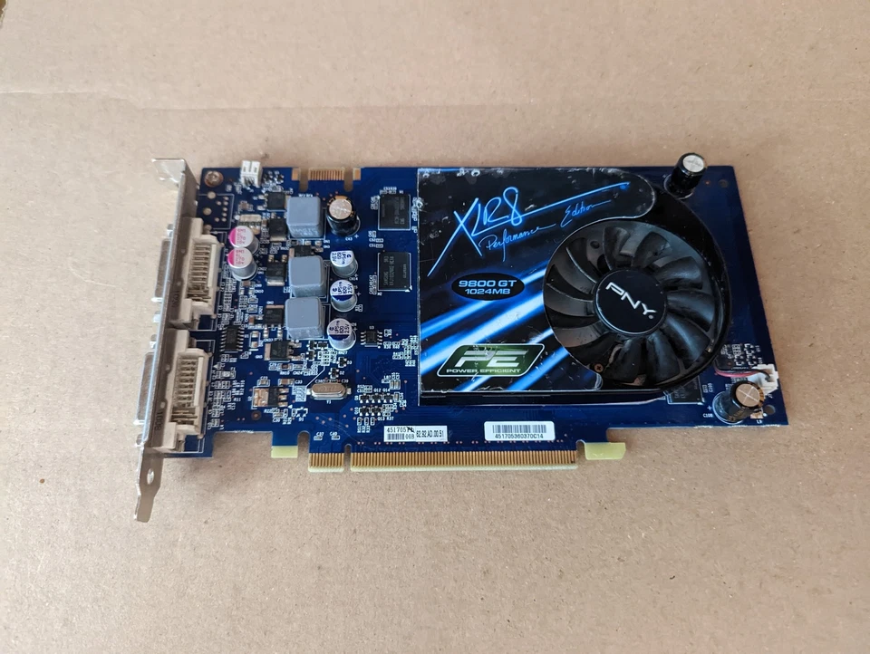 PNY TECHNOLOGIES NVIDIA GEFORCE 9800 GT VCG98GTEE1XPB EXPRESS 2.0 I8-5(6) - Image 1 of 3