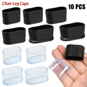 10X Coprigambe Sedia Copri Gambe Ovali Mobili Tavolo Piedini Pavimento Silicone Protezione - Foto 1 di 38