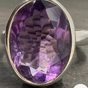 Amazing Amethyst Gemstone 925 Sterling Silver Handmade Ring Jewelry Gift F-36 - Picture 1 of 6