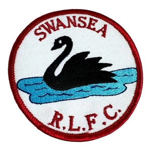 Swansea RLFC Patch Black Swan Rugby League Football Club Badge Embroidered Emble - Picture 1 of 3