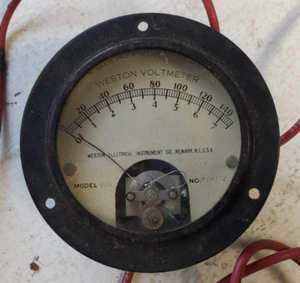 Vintage Weston DC Voltmeter Model 301, 0-145 / 0-7.5 Sweep Scales Dusty Patina - Picture 1 of 12