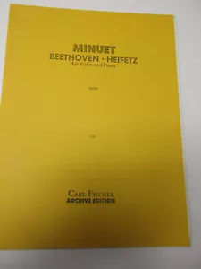 Beethoven Minuet Violin and Piano Sheet Music Jascha Heifetz Carl Fischer - Picture 1 of 4
