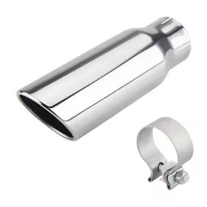 3" Inlet Clamp On Diesel Exhaust Tip 4" Outlet 12" Long Polished Stainless Steel - Foto 1 di 9