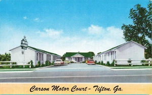VINTAGE TIFTON GA ROADSIDE POSTCARD TIFTON MOTOR COURT MOTEL 1957 101322 R - Picture 1 of 2