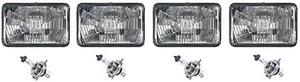 4X6 Halogen Semi Sealed Stock Glass H4 Headlight Headlamp Light Bulbs Set - Picture 1 of 1
