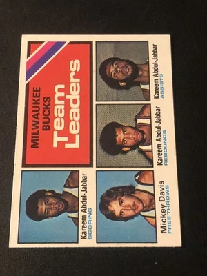 1975-76 Topps Team Leaders Kareem Abdul-Jabbar Mickey Davis #126 HOF - Image 1 of 2