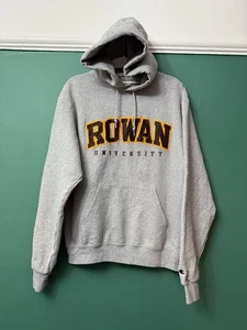 Mens Champion Hoodie Sweatshirt Top. Small. Grey. Rowan University. SKU 46074 - Picture 1 of 7