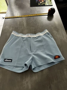 Retro Ellesse Tortoreto Tennis Shorts Sky Blue Medium 80s Casuals Vintage Micro - Picture 1 of 7