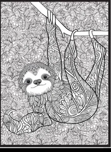 Extra Large 60”x46” Coloring Poster - Perfect for Family Fun Relaxation- Sloth - Picture 1 of 3