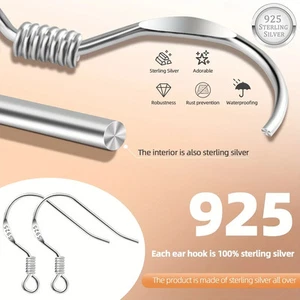 10 PAIR Solid 925 Sterling Silver Fish Hooks Earrings Findings Jewellery making - Picture 1 of 23