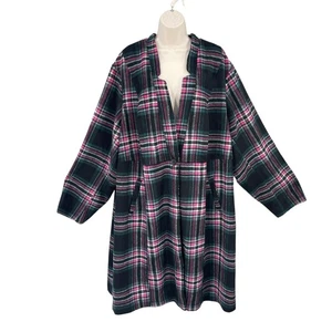 Torrid Academia Coat Women Plaid Preppy Lined Button Front Pockets Plus Size 5X - Picture 1 of 13