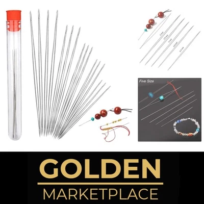 Bead Nadeln Edelstahl 5 Größen Fadennadeln Perlennadeln für Schmuck DIY - Bild 1 von 2
