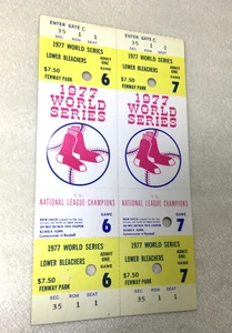 Zwei Boston Red Sox "Contingent" 1977 World Series Tickets - selten - Bild 1 von 4