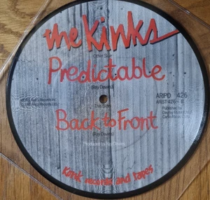 The Kinks Predictable / Back To Front 7” Picture Disc 1981 Arista Records - Picture 1 of 4