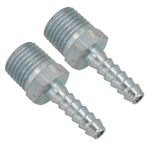 Conector de tubería cola de manguera roscada BSP 1/4" PAQUETE DE 2 FT038 - Imagen 1 de 7