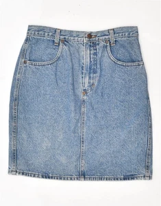 BENETTON Womens High Waist Denim Skirt IT 46 Large W28 Blue Cotton AS01 - Picture 1 of 4