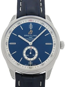 BREITLING Premier Automatic 40 A37340 Blue Men's Used Watch #6109 - Picture 1 of 9
